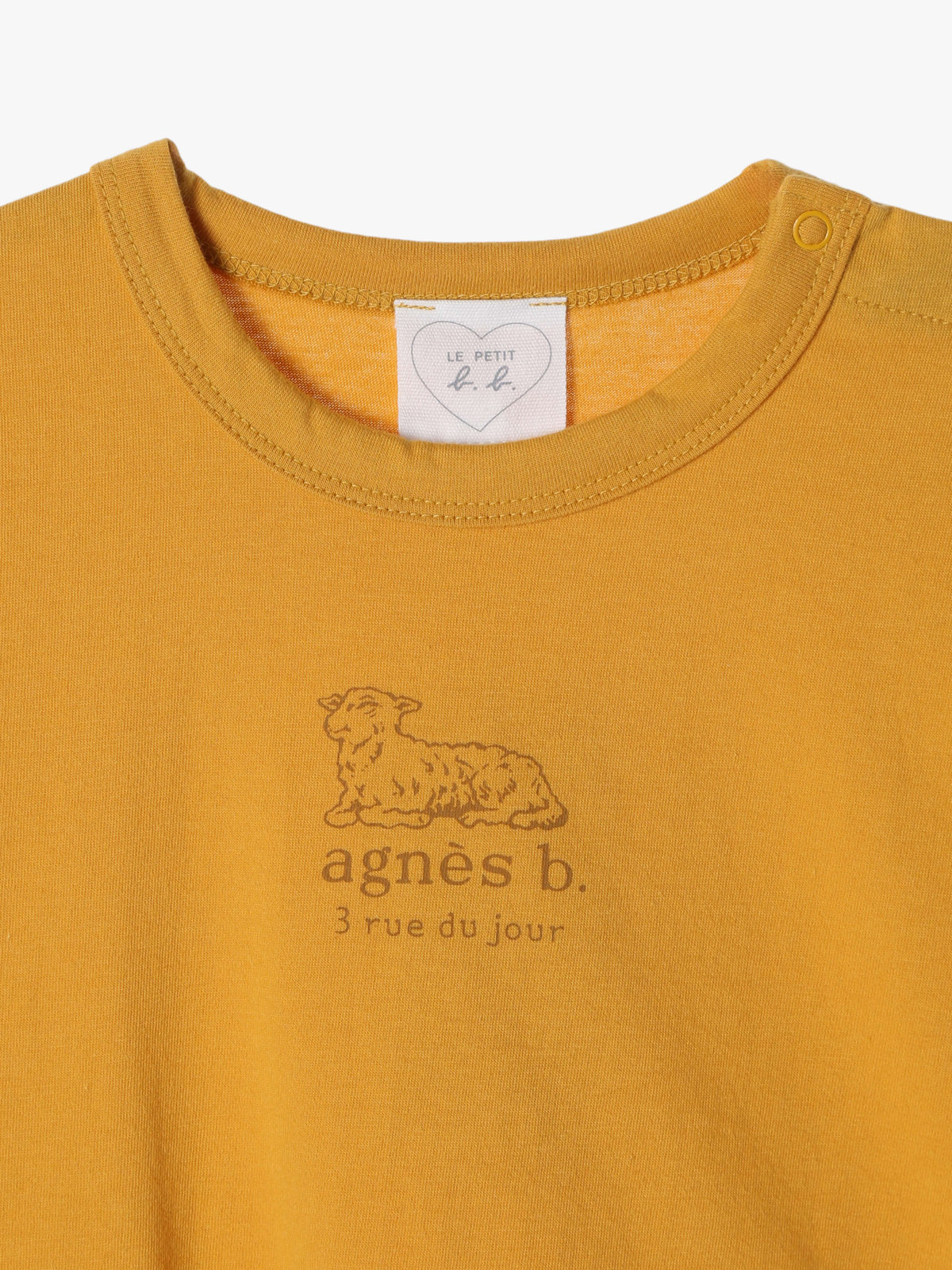 ENFANT ベビー ベビー ロゴ コットン 半袖 Tシャツ Agneau マスタード