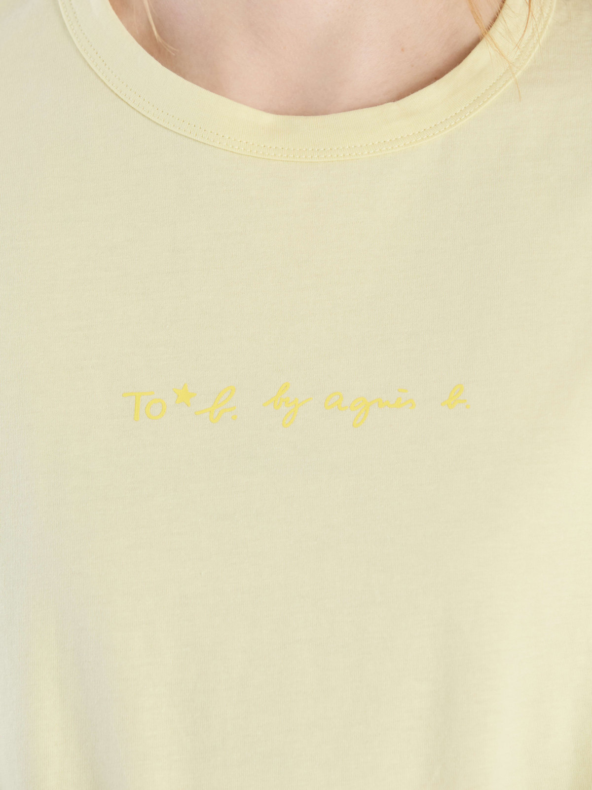 To b. by agnès b. 【Outlet】ロゴ プリント コットン マカロン Tシャツ イエロー