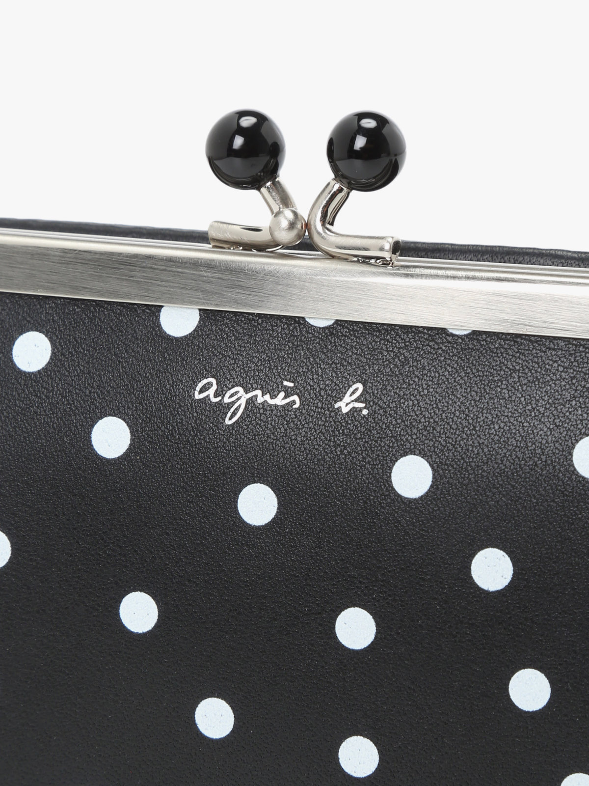 VOYAGE ウィメンズ バッグ＆ウォレット ドット レザー がま口 ウォレット ”Irene” PAW07A-01 ブラック