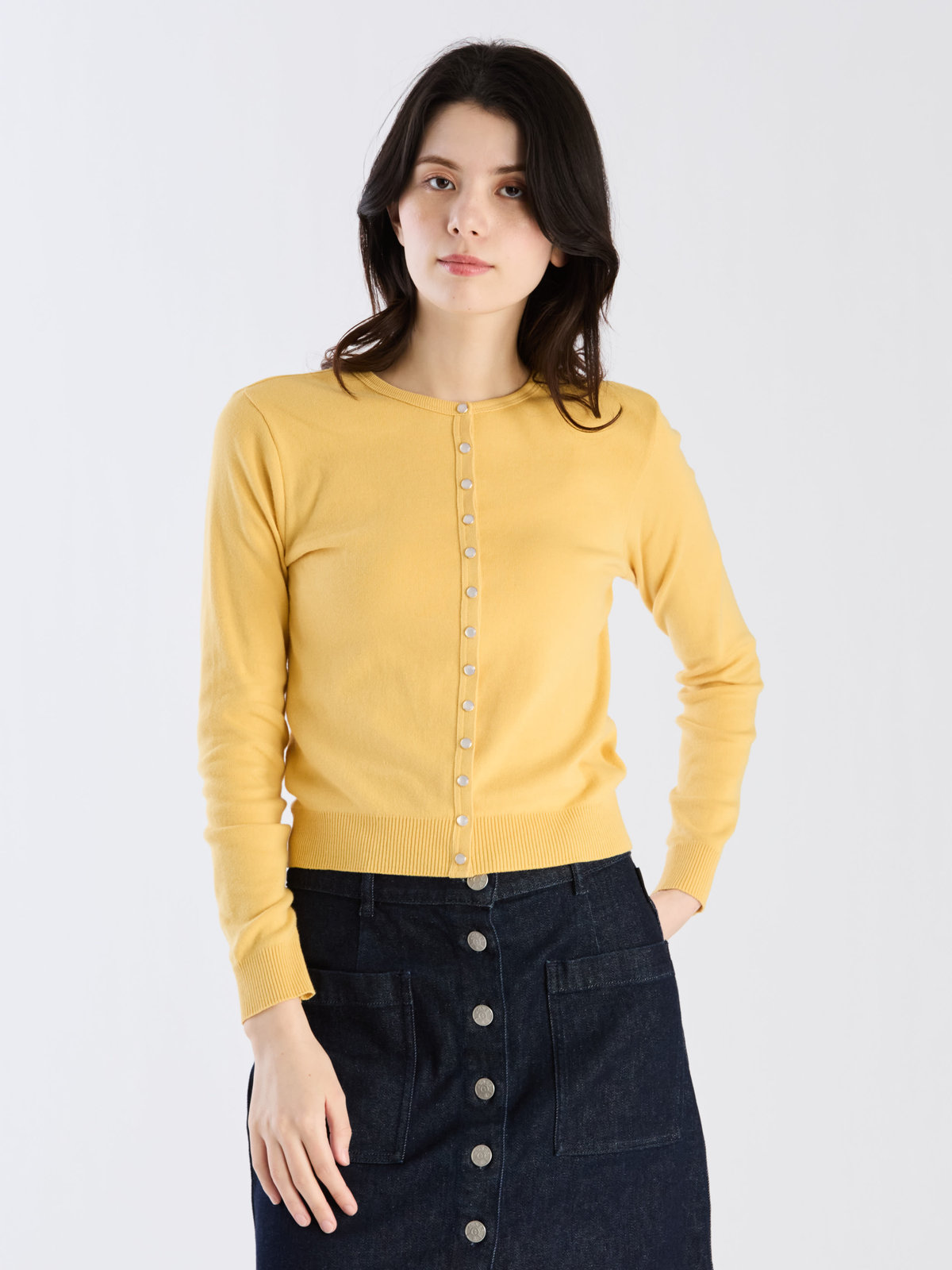 FEMME ウィメンズ 【Outlet】コットン ニット 長袖 カーディガンプレッション "Swing Nacre" イエロー系その他