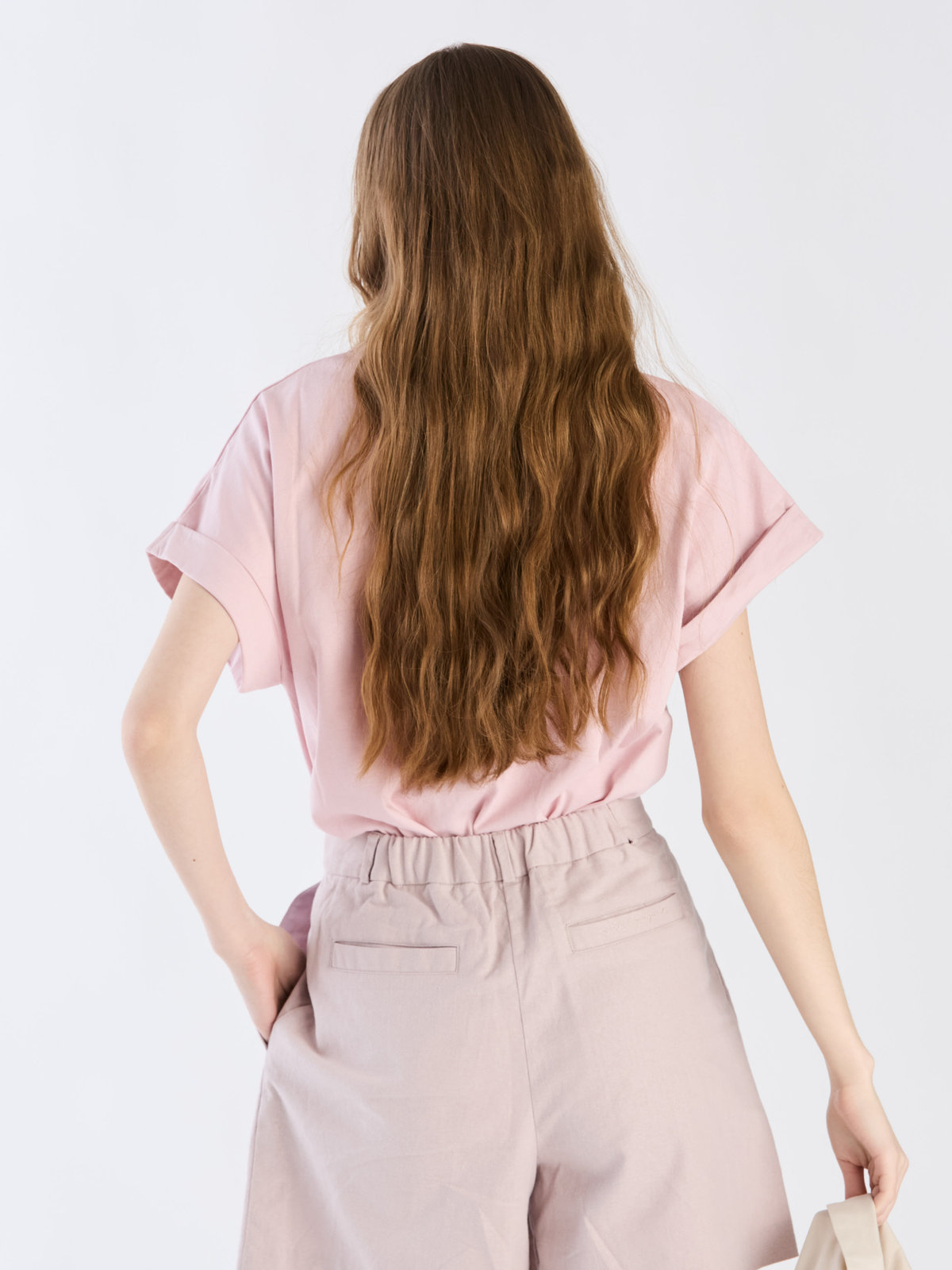 To b. by agnès b. ロゴ プリント コットン マカロン Tシャツ ペールピンク