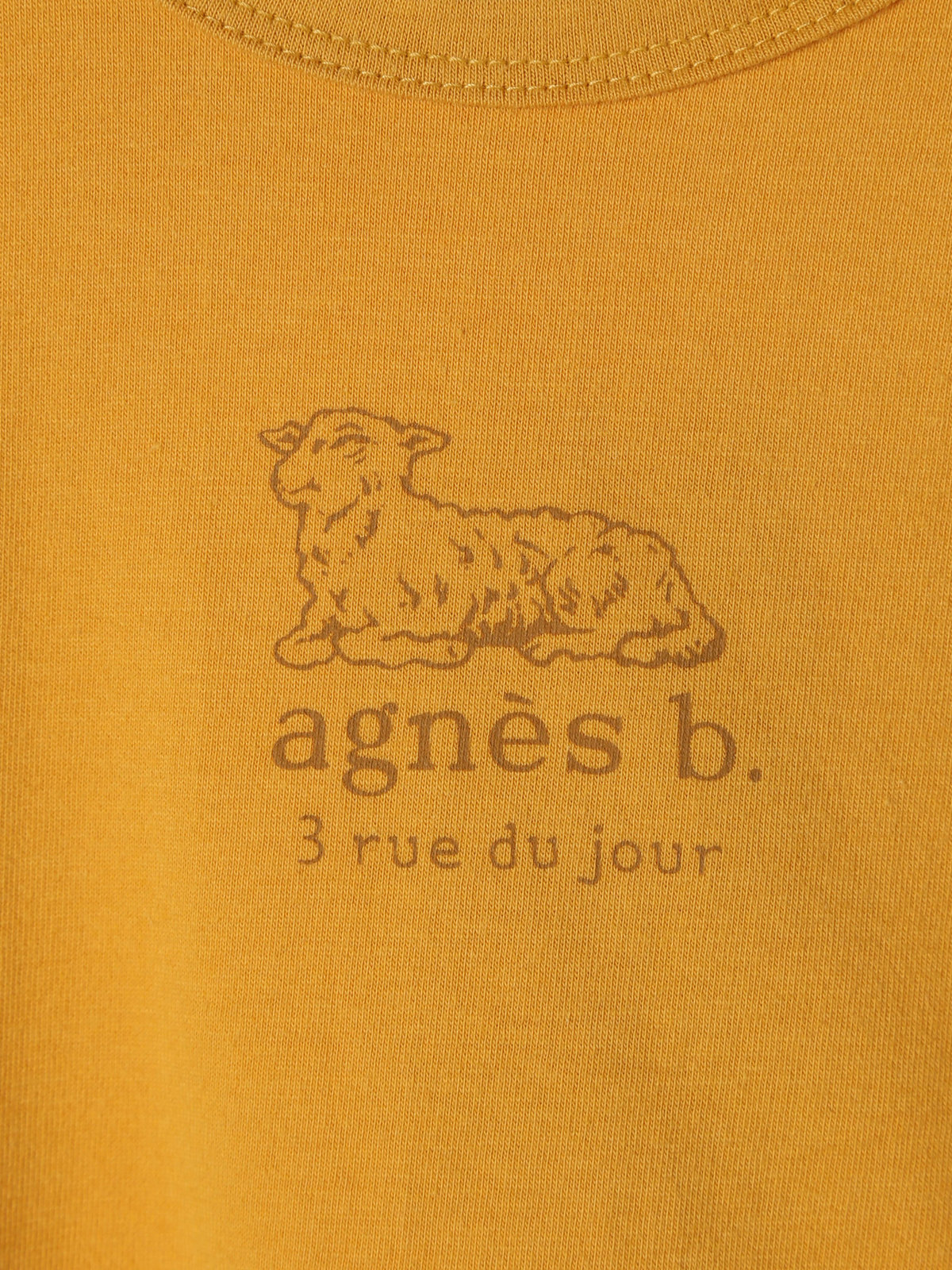 ENFANT ベビー ベビー ロゴ コットン 半袖 Tシャツ Agneau マスタード