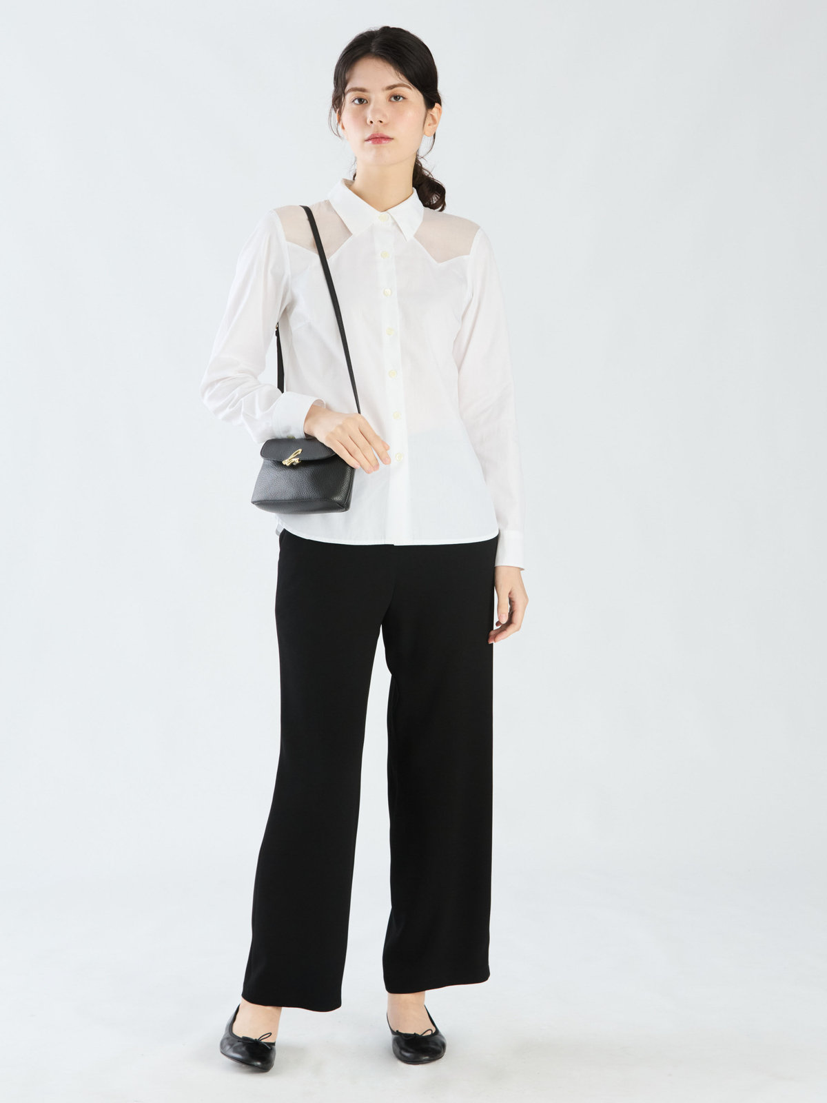 FEMME ウィメンズ コットンギャバジン カウボーイシャツ "Givre" ホワイト