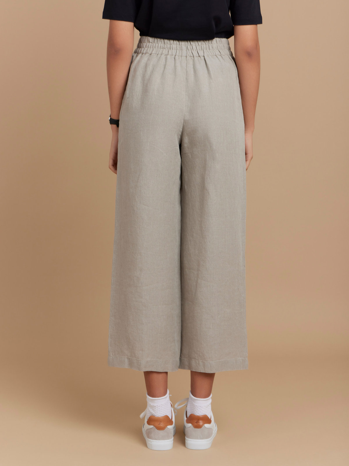 FEMME ウィメンズ 【Outlet】リネン ロング ワイドパンツ ”New Moulin” ブラウン系その他