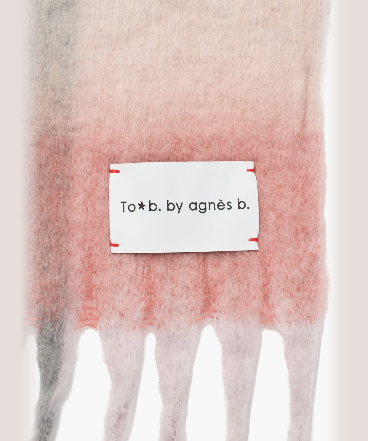 To b. by agnès b. ブロックチェック マフラー ピンク