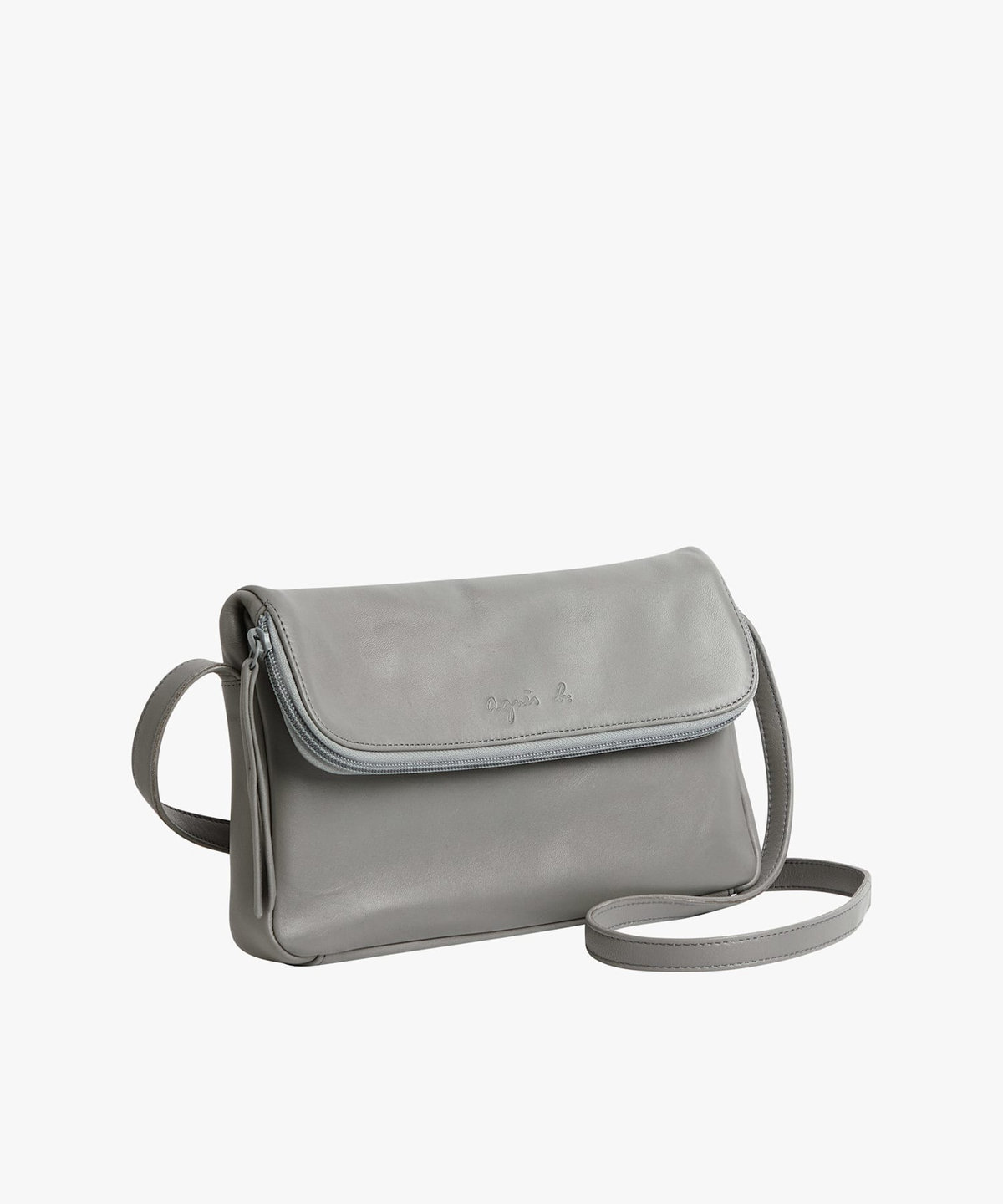 FEMME ウィメンズ ラムスキンレザー ショルダーバッグ "Asya" グレー系その他