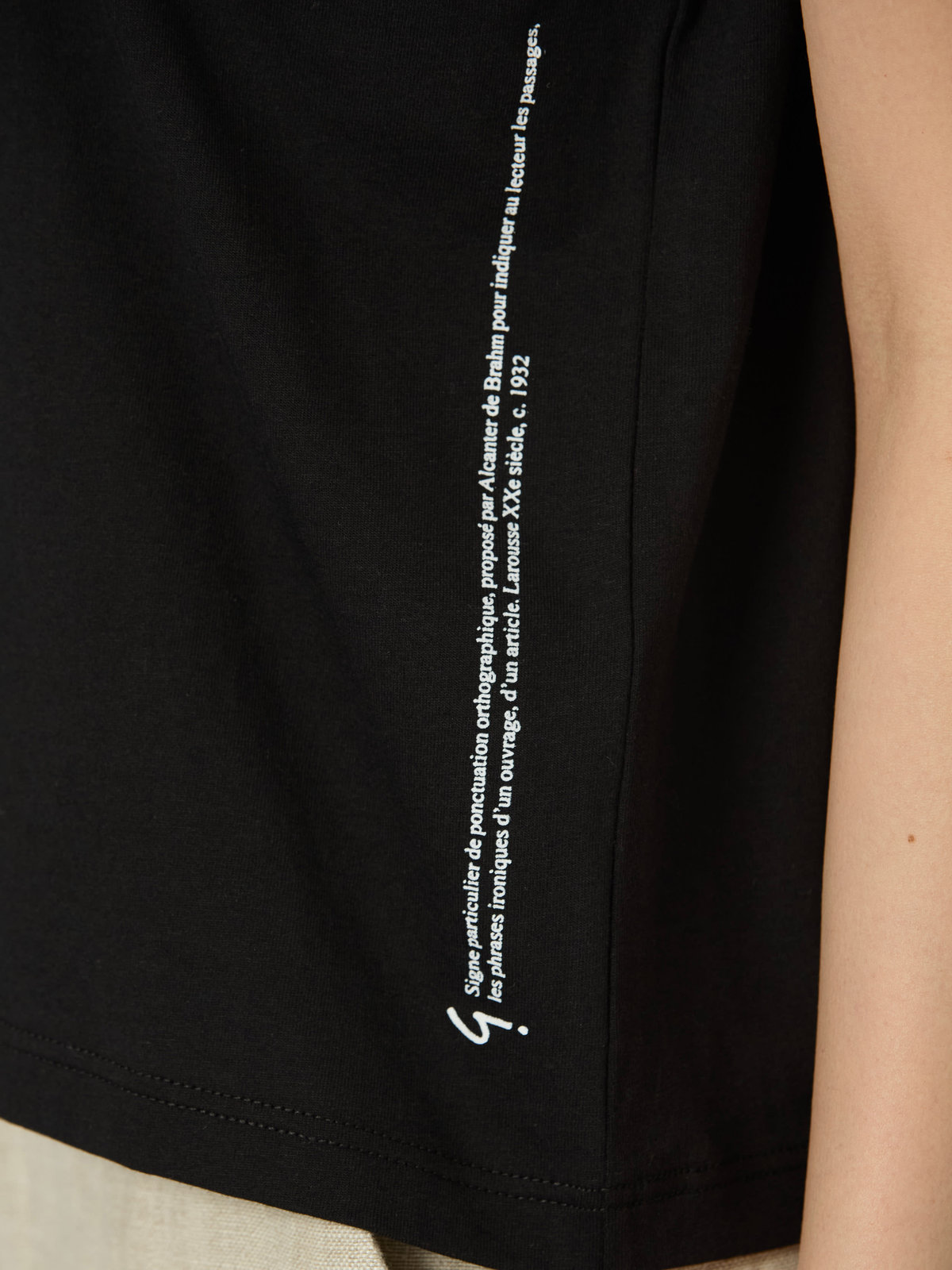 FEMME ウィメンズ アイコニック コットン 半袖 Tシャツ ”Point d'ironie” ブラック