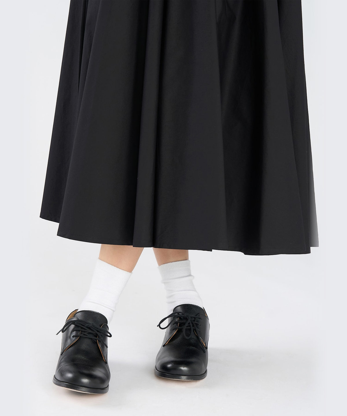 FEMME ウィメンズ コットン ポプリン フレア スカート "Tabou" ブラック