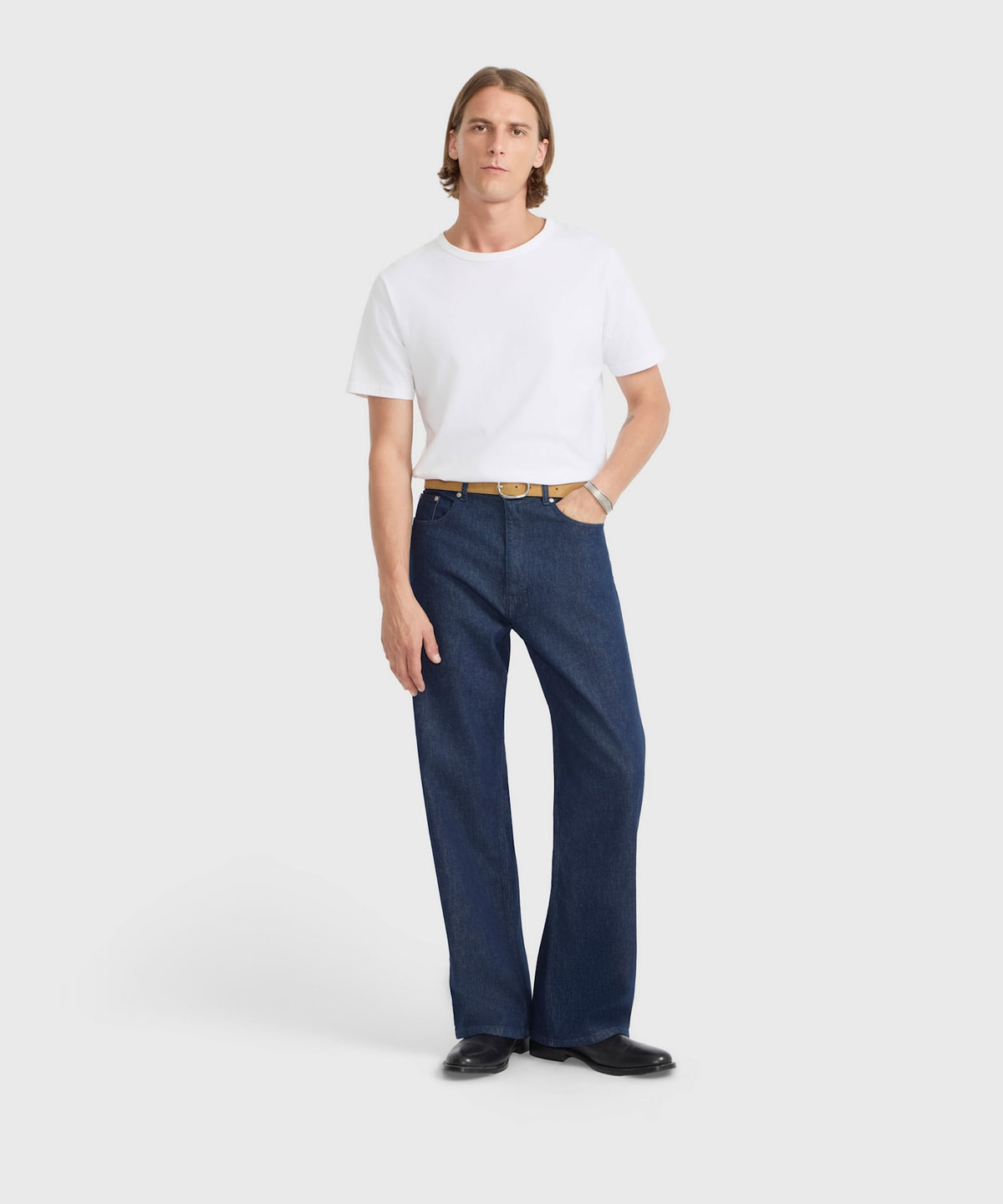 HOMME メンズ メンズ オーガニックコットン 半袖 Tシャツ "Coulos" ホワイト