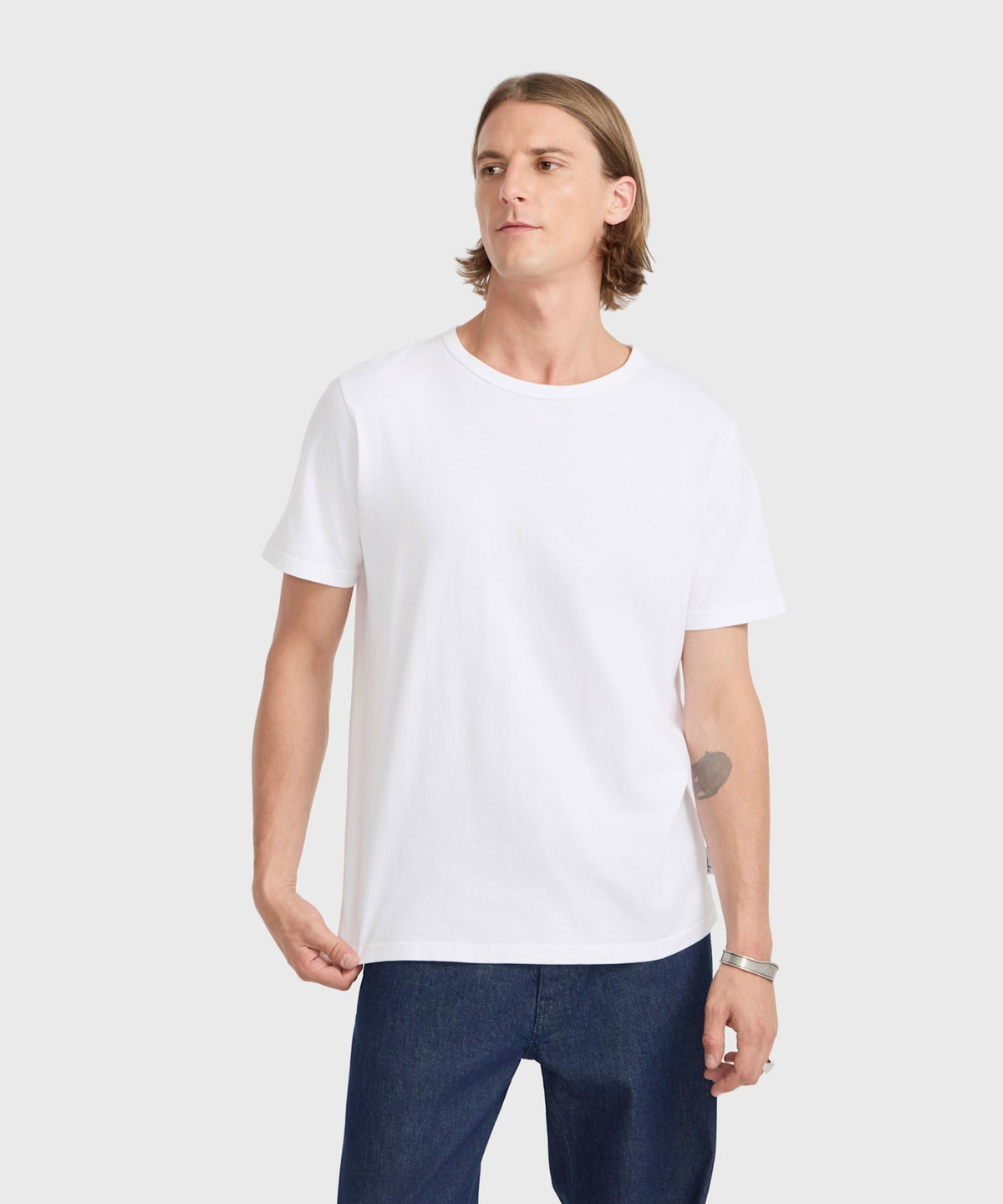 HOMME メンズ メンズ オーガニックコットン 半袖 Tシャツ "Coulos" ホワイト