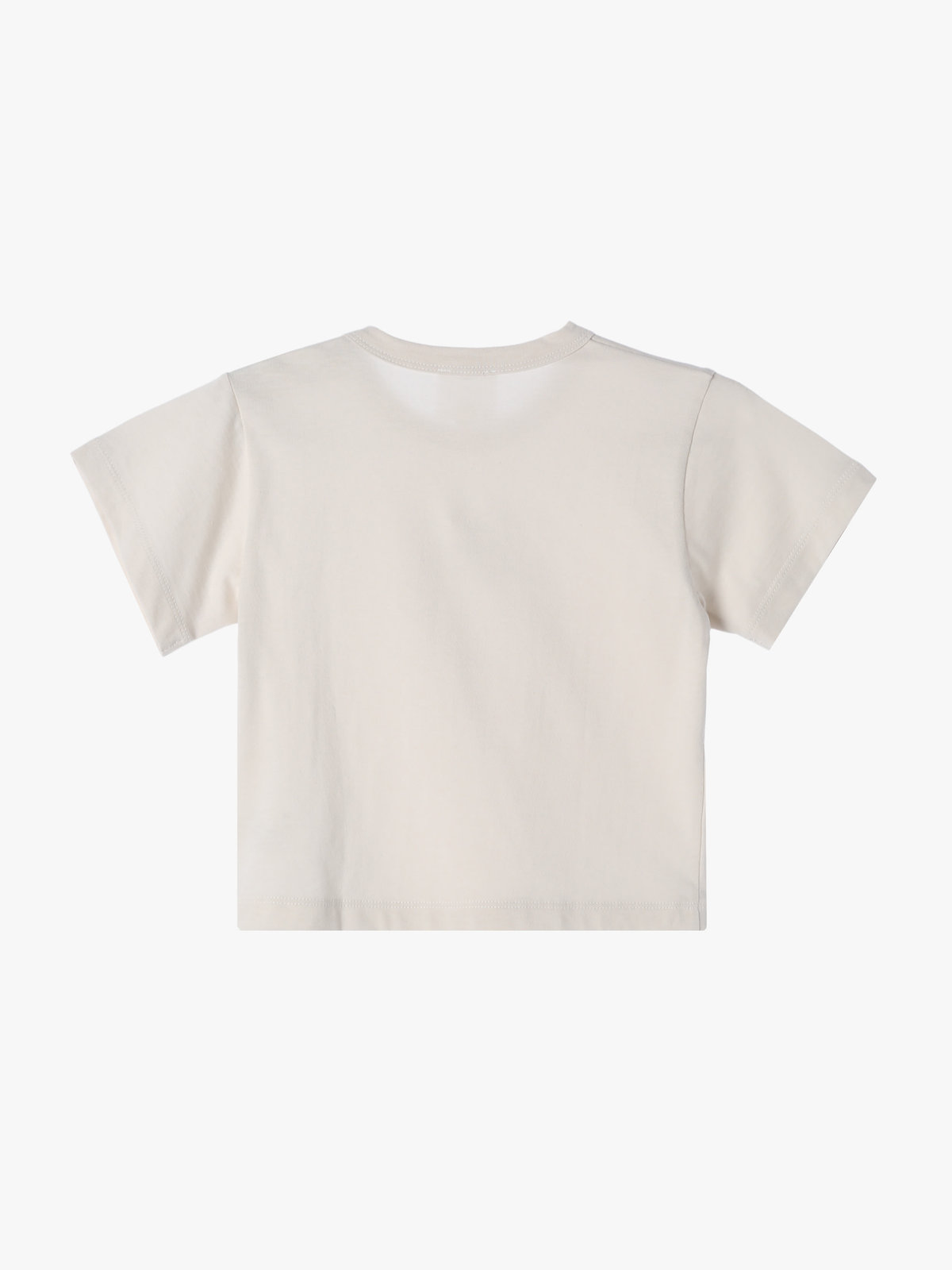 ENFANT ベビー ベビー ロゴ コットン 半袖 Tシャツ Agneau ベージュ