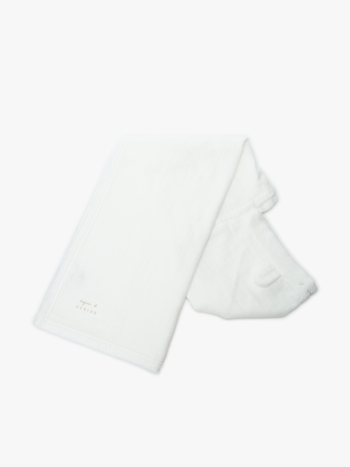 ENFANT ベビー agnes b. × UCHINO ベビー ロゴ コットン ベビーケット ホワイト