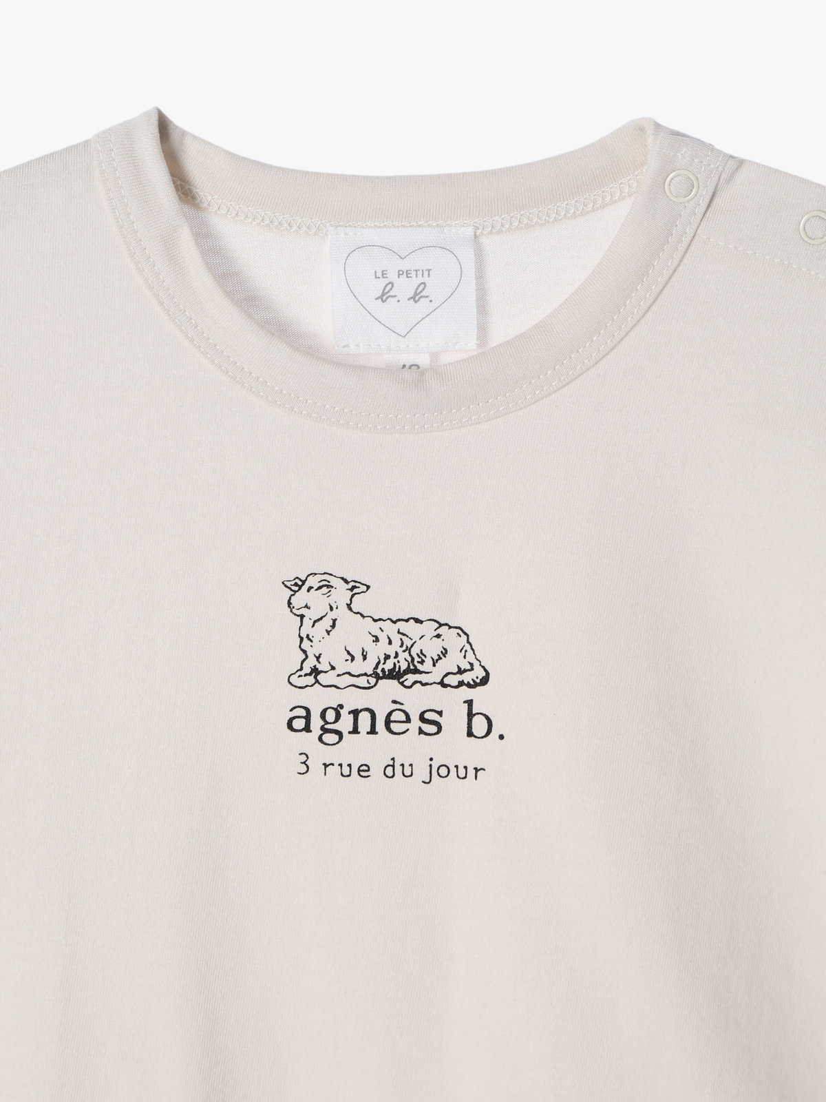 ENFANT ベビー ベビー ロゴ コットン 半袖 Tシャツ Agneau ベージュ