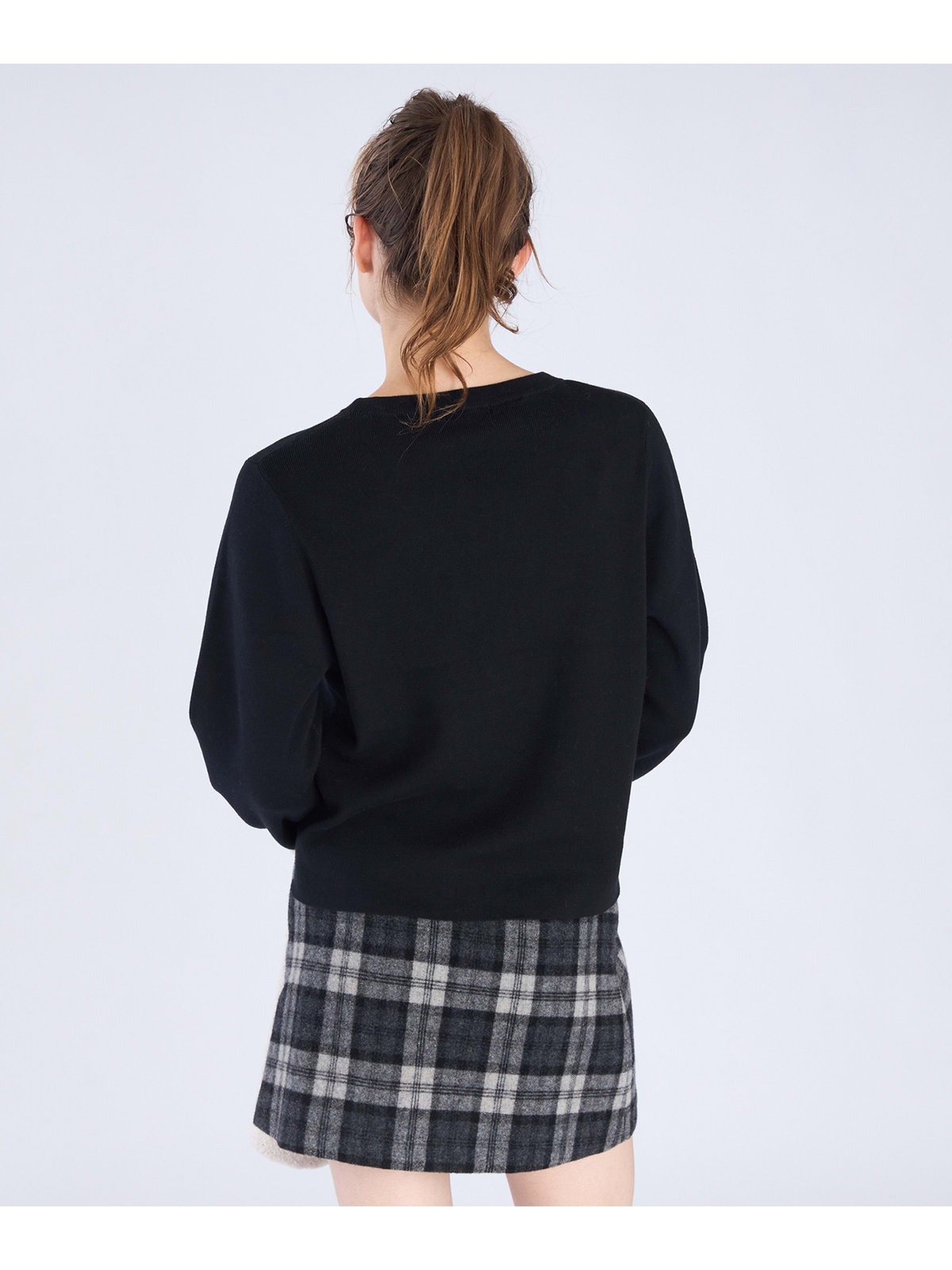 To b. by agnès b. 【Outlet】トラディショナル コットン ニット プルオーバー ブラック