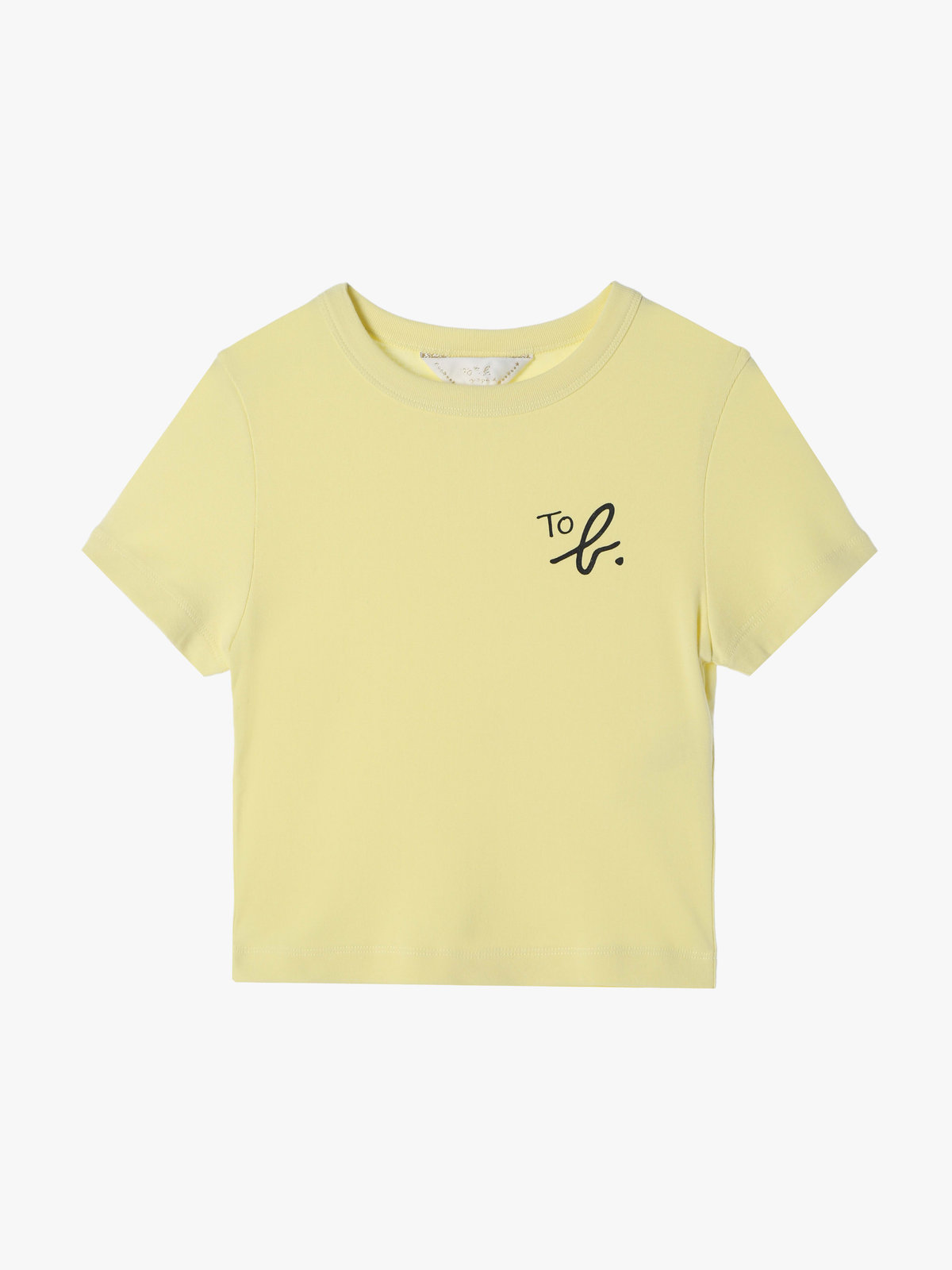 To b. by agnès b. 【Outlet】"To b."ロゴ コットン 半袖 クロップド Tシャツ イエロー