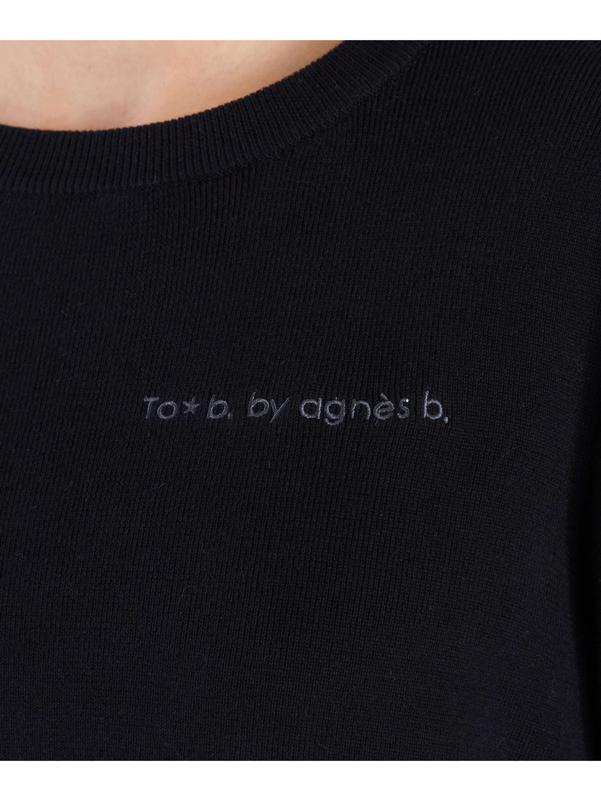 To b. by agnès b. 【Outlet】トラディショナル コットン ニット プルオーバー ブラック