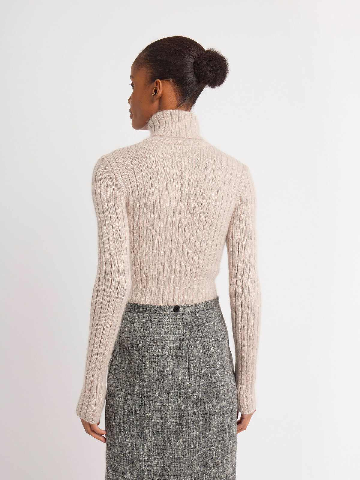FEMME ウィメンズ 【Outlet】リブ タートルネック 長袖 ニット プルオーバー "Siberie" ベージュ