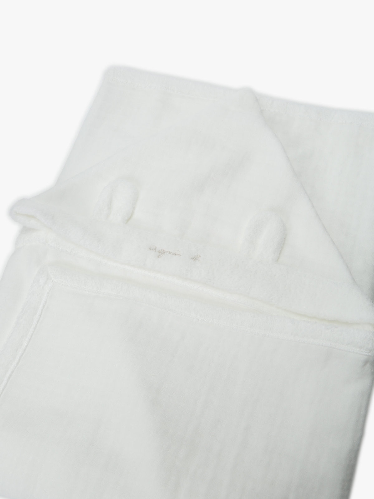 ENFANT ベビー agnes b. × UCHINO ベビー ロゴ コットン ベビーケット ホワイト