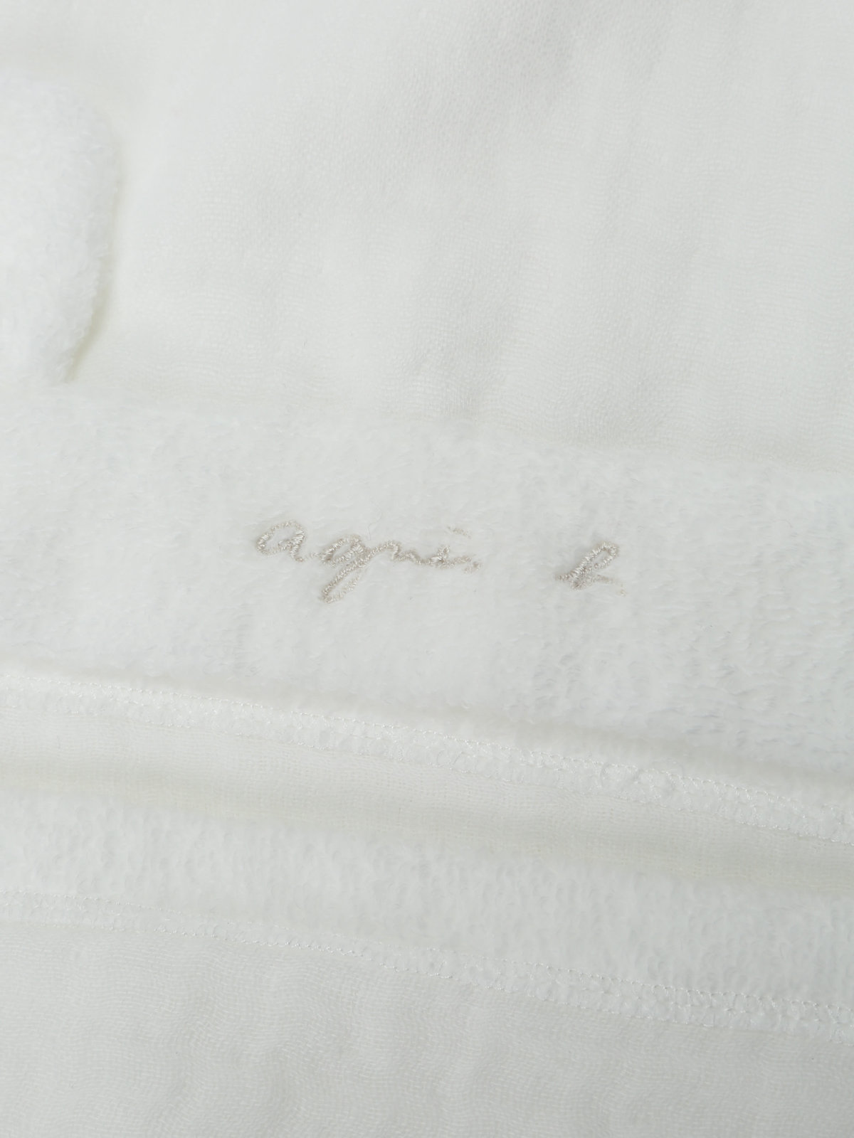 ENFANT ベビー agnes b. × UCHINO ベビー ロゴ コットン ベビーケット ホワイト