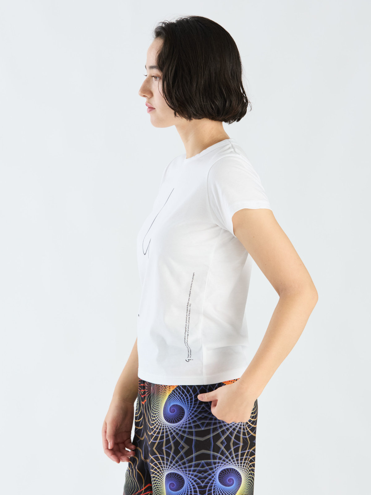 FEMME ウィメンズ アイコニック コットン 半袖 Tシャツ ”Point d'ironie” ホワイト