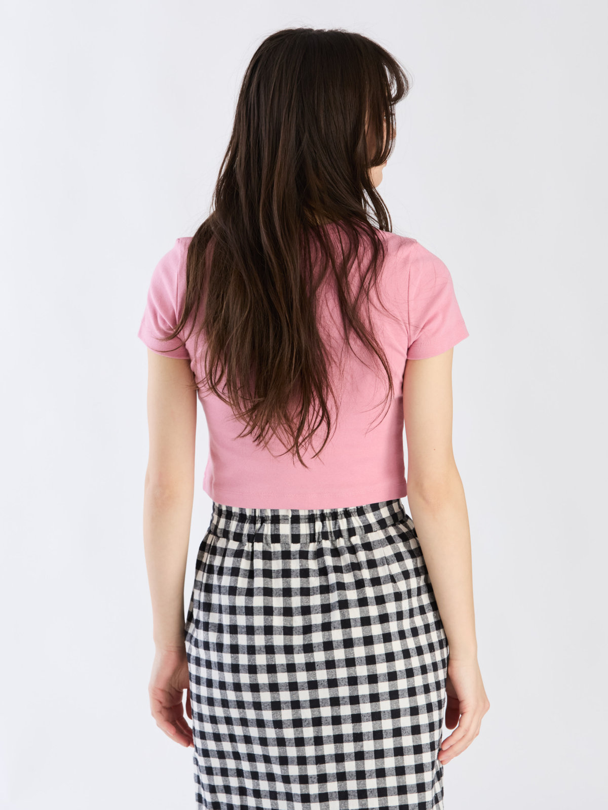 To b. by agnès b. 【Outlet】"To b."ロゴ コットン 半袖 クロップド Tシャツ ピンク