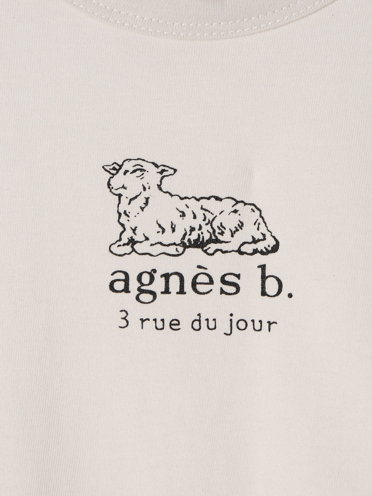 ENFANT ベビー ベビー ロゴ コットン 半袖 Tシャツ Agneau ベージュ
