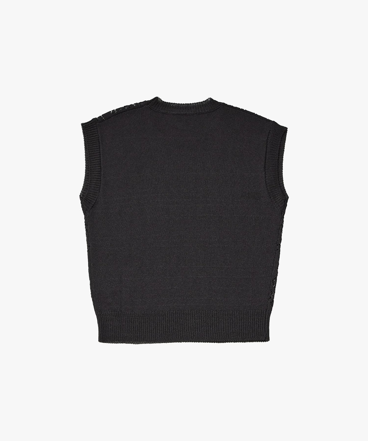 FEMME ウィメンズ コットン混 ノースリーブ ニット プルオーバー "Lover" ブラック