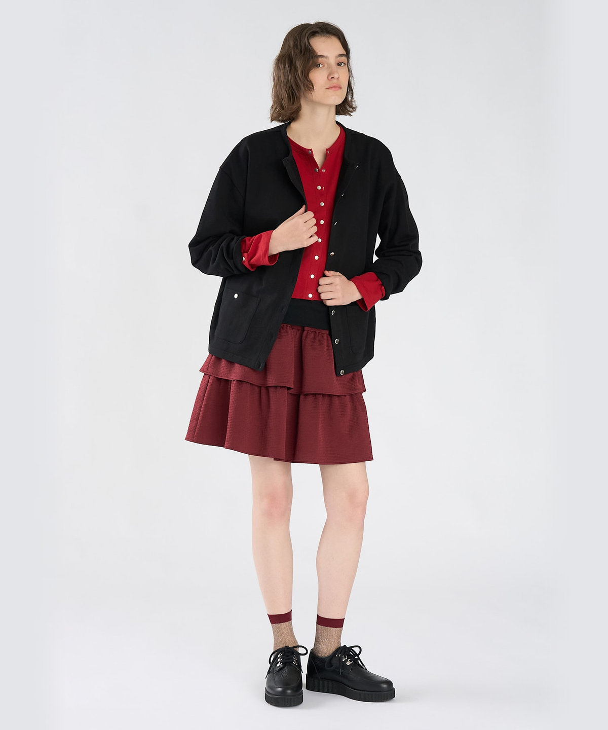 To b. by agnès b. To b. by agnes b.× green label relaxing コットン ビッグカーディガン ブラック
