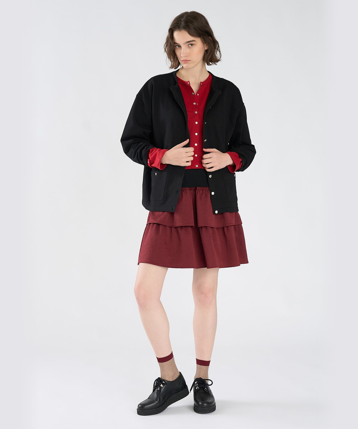 To b. by agnès b. To b. by agnes b.× green label relaxing コットン ビッグカーディガン ブラック