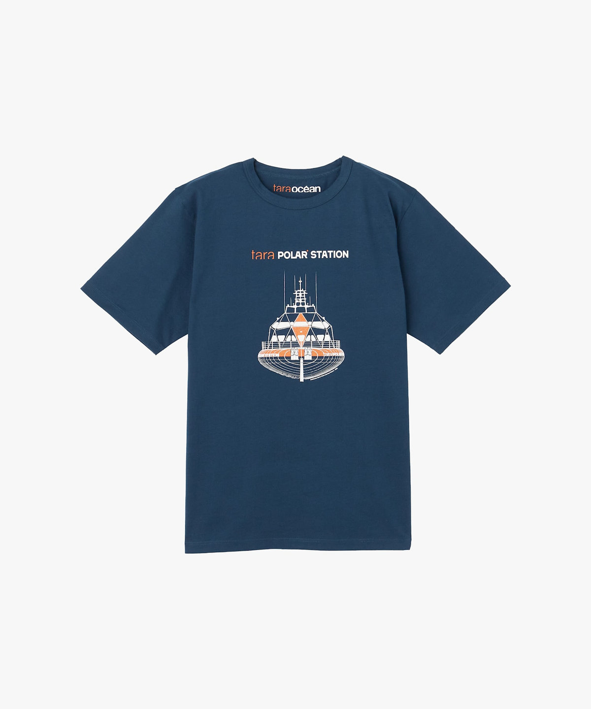 FEMME ウィメンズ TARA プリント オーガニックコットン 半袖 Tシャツ "Tara Polar Station" ブルー