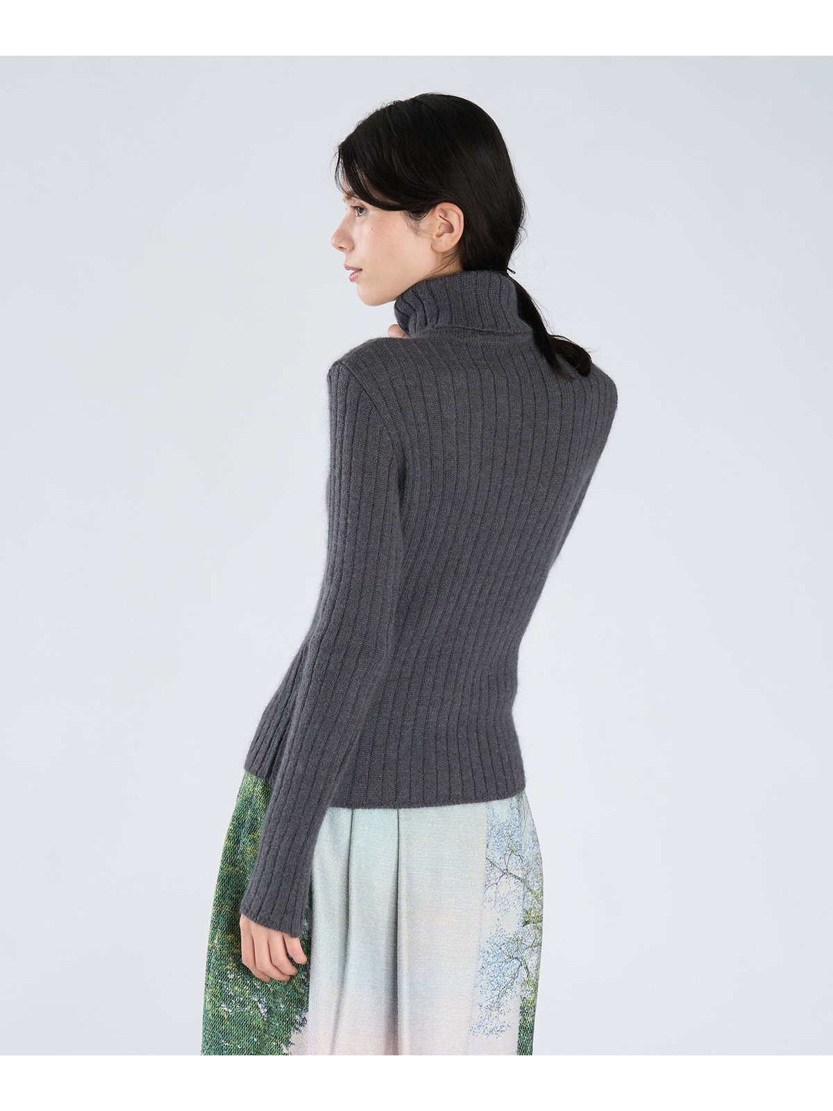 FEMME ウィメンズ 【Outlet】リブ タートルネック 長袖 ニット プルオーバー "Siberie" グレー