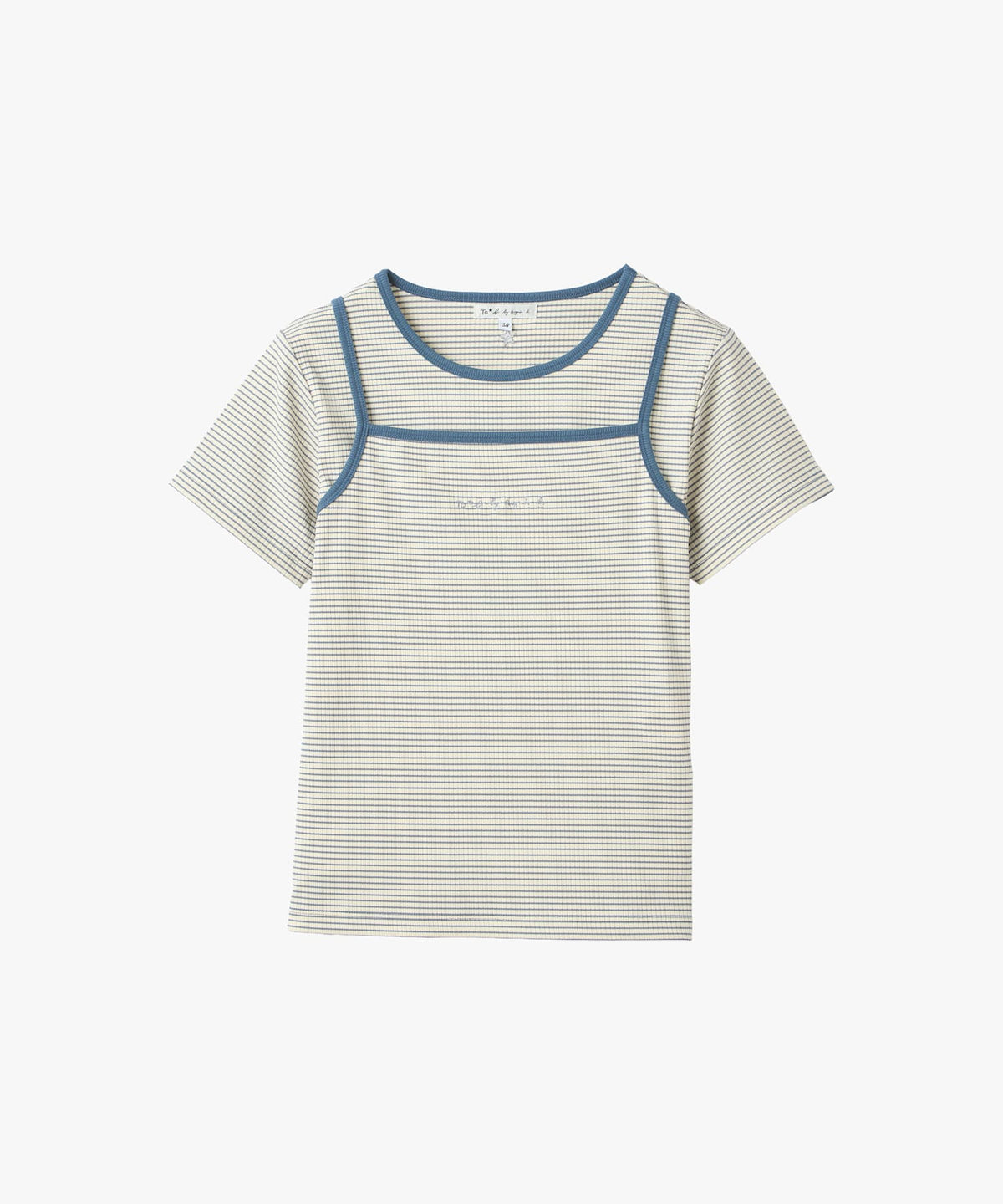 To b. by agnès b. ボーダー キャミソール＆Tシャツ ホワイト