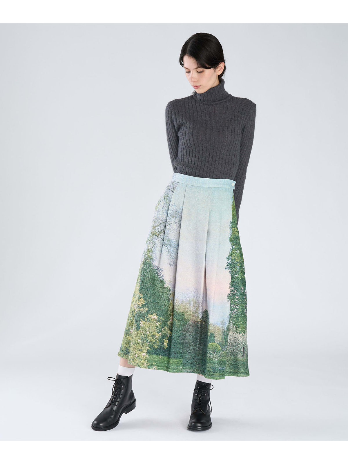 FEMME ウィメンズ 【Outlet】リブ タートルネック 長袖 ニット プルオーバー "Siberie" グレー