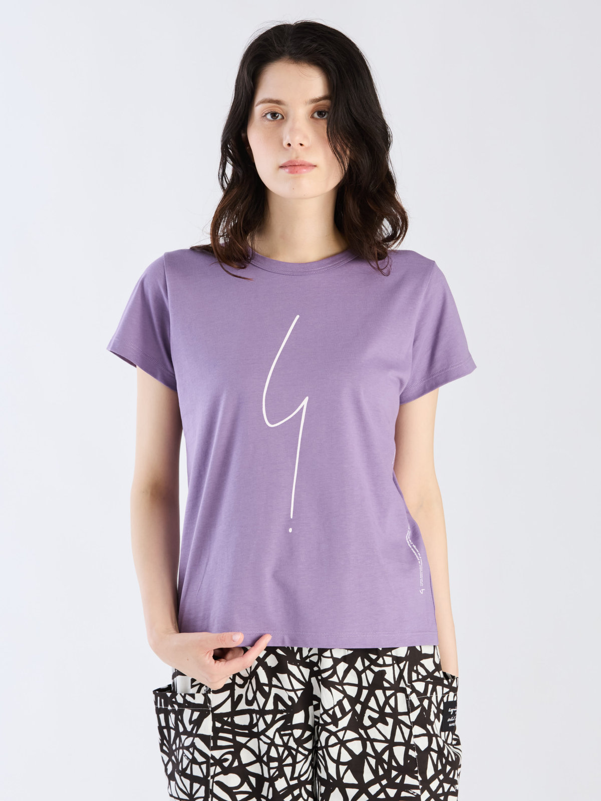 FEMME ウィメンズ アイコニック コットン 半袖 Tシャツ ”Point d'ironie” パープル系その他