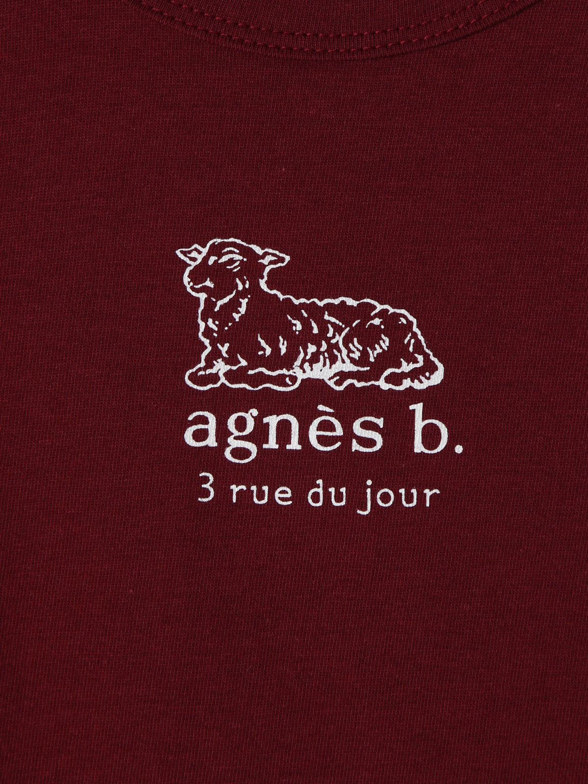 ENFANT ベビー ベビー ロゴ コットン 半袖 Tシャツ Agneau ボルドー