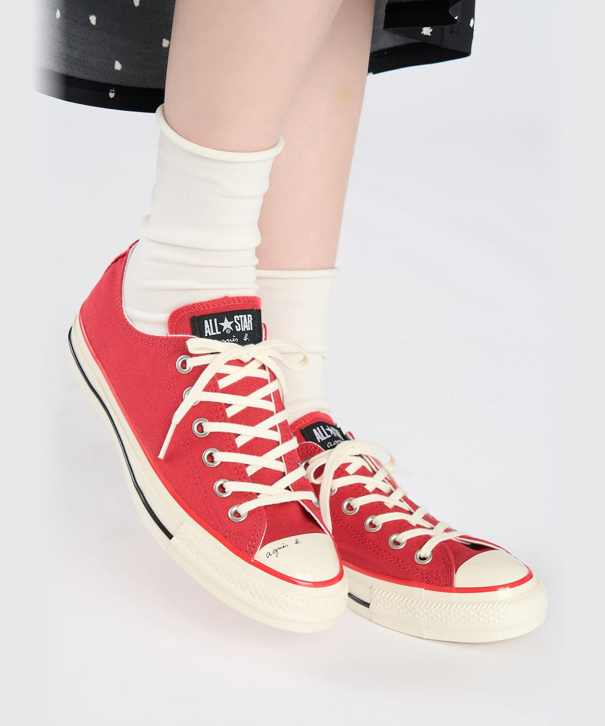 FEMME ウィメンズ agnes b. × CONVERSE コンバース ALL STAR AGED OX レッド