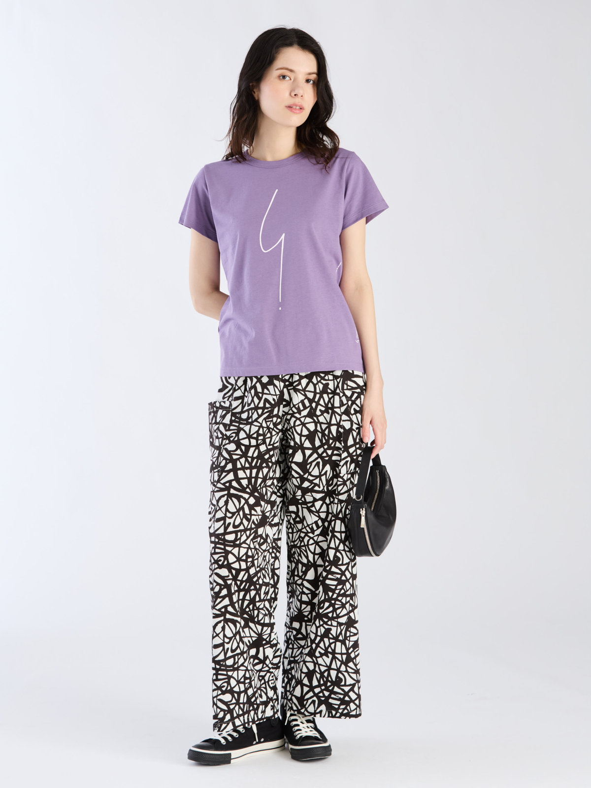 FEMME ウィメンズ アイコニック コットン 半袖 Tシャツ ”Point d'ironie” パープル系その他