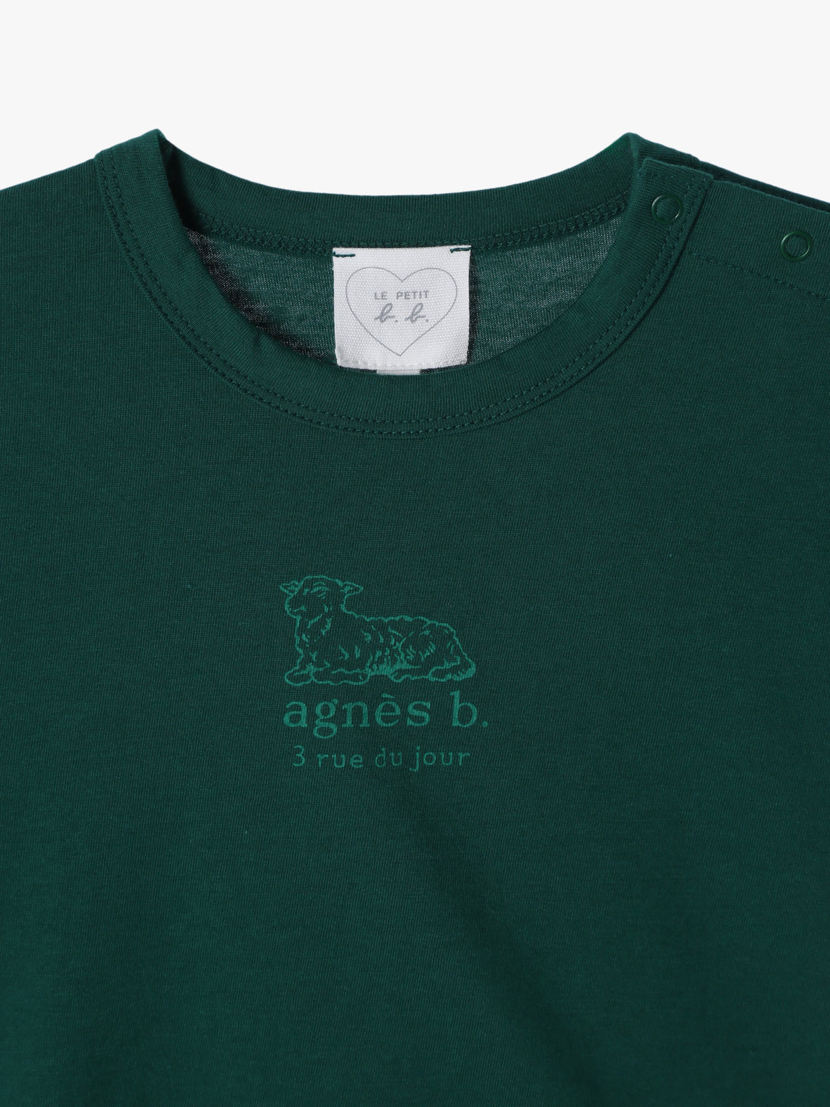 ENFANT ベビー ベビー ロゴ コットン 半袖 Tシャツ Agneau グリーン