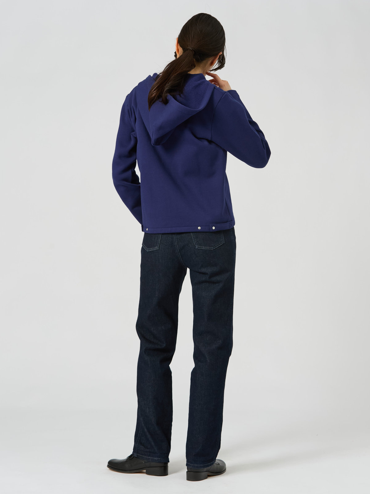 FEMME ウィメンズ コットン メルトン カーディガンプレッション ”Capuche” ネイビー