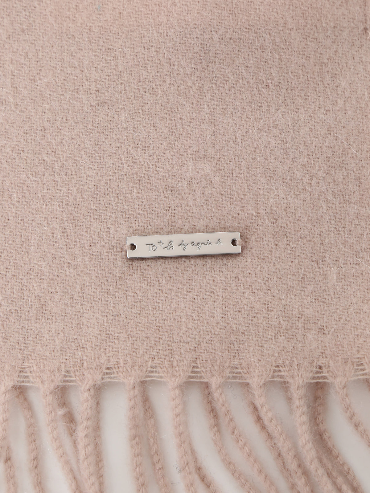 To b. by agnès b. 【Outlet】ロゴプレート カシミヤ ウール マフラー ホワイト系その他