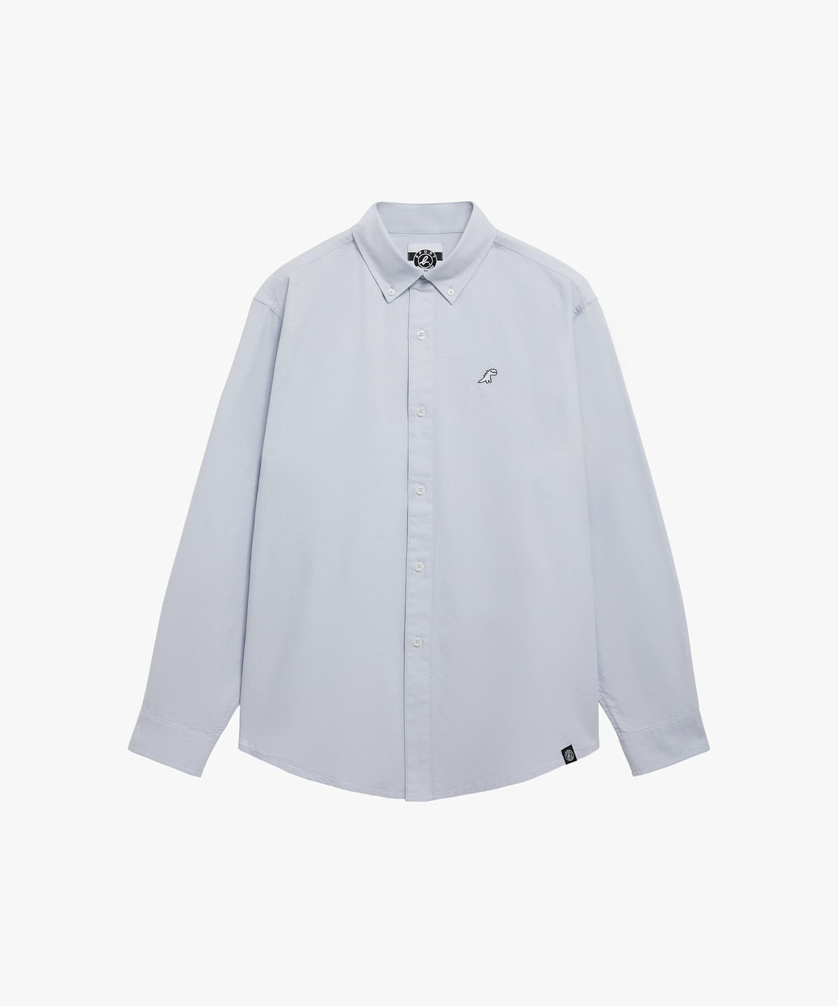 HOMME メンズ SPORT b. メンズ ディノ刺繍 オーガニックコットン 長袖 オックスフォードシャツ ライトブルー