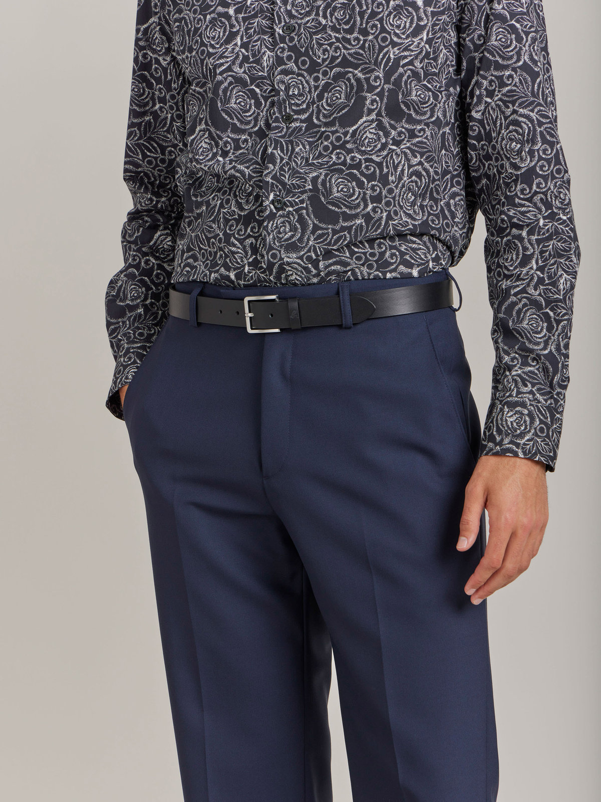 HOMME メンズ CU01 CEINTURE レザーベルト ブラック