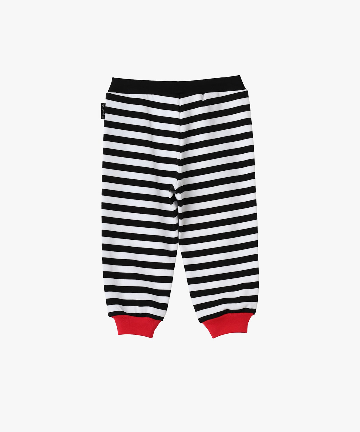 ENFANT ベビー ベビー ボーダー コットン フルレングス パンツ ホワイト×ブラック