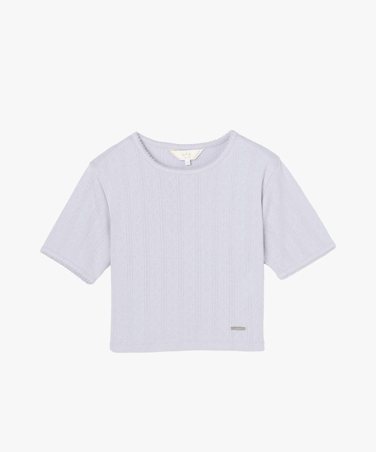 To b. by agnès b. アイレット コットン ジャージー コンパクト 半袖 Tシャツ ブルー