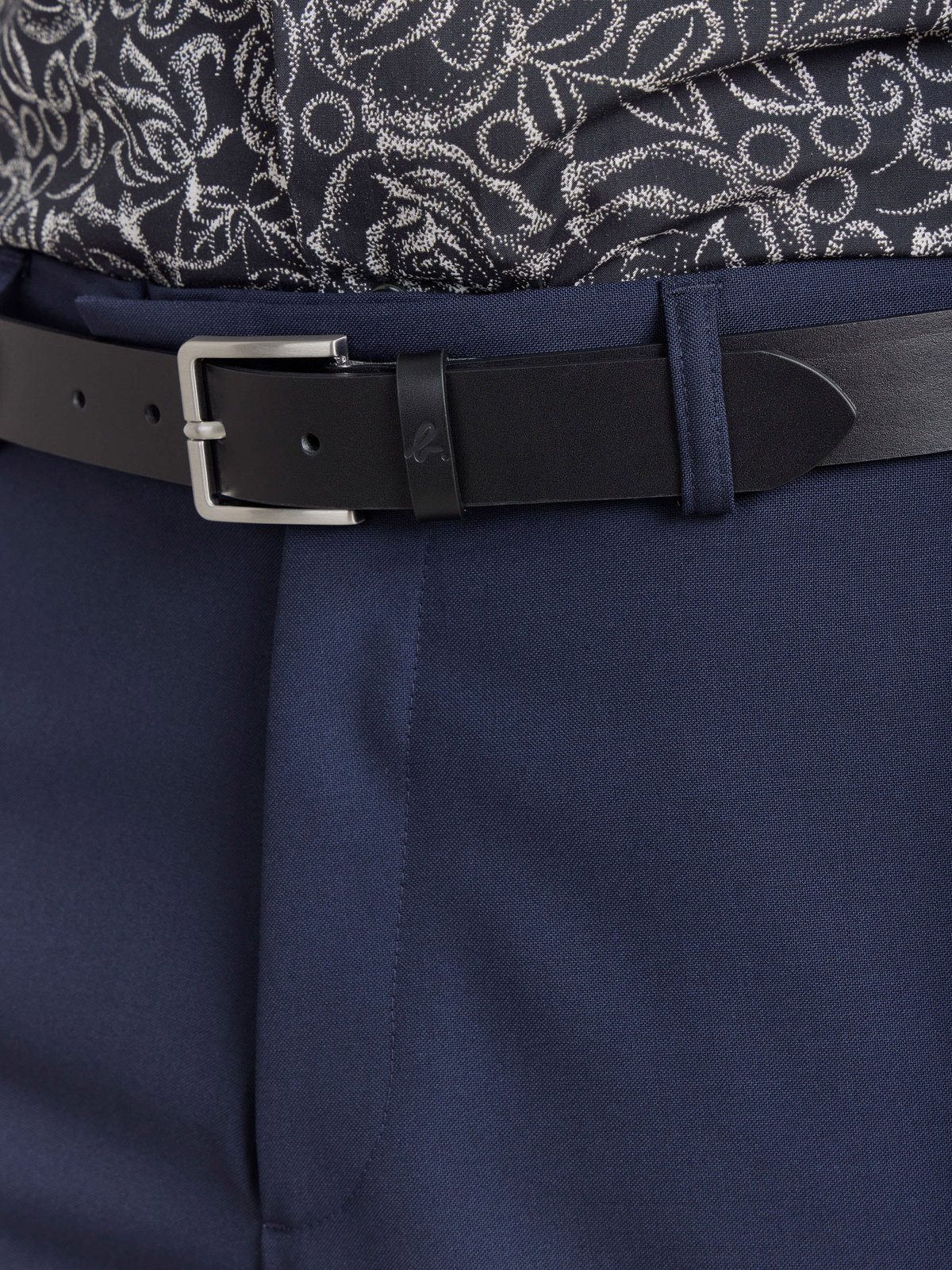 HOMME メンズ CU01 CEINTURE レザーベルト ブラック