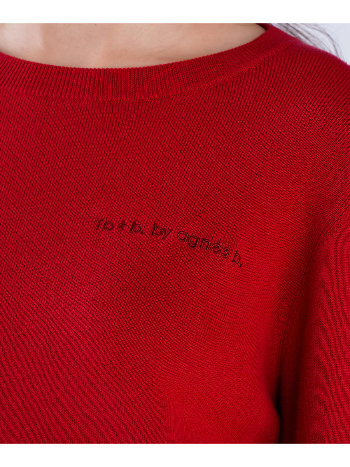 To b. by agnès b. 【Outlet】トラディショナル コットン ニット プルオーバー ボルドー