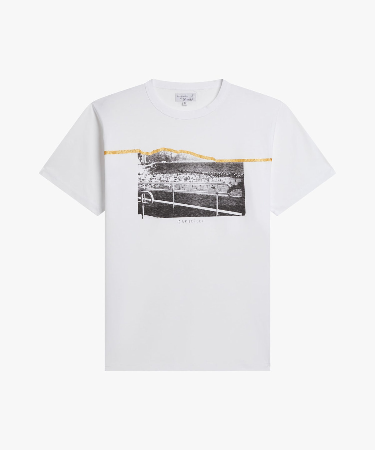 FEMME ウィメンズ フォトプリント オーガニックコットン 半袖 Tシャツ "Le Mixte" ホワイト