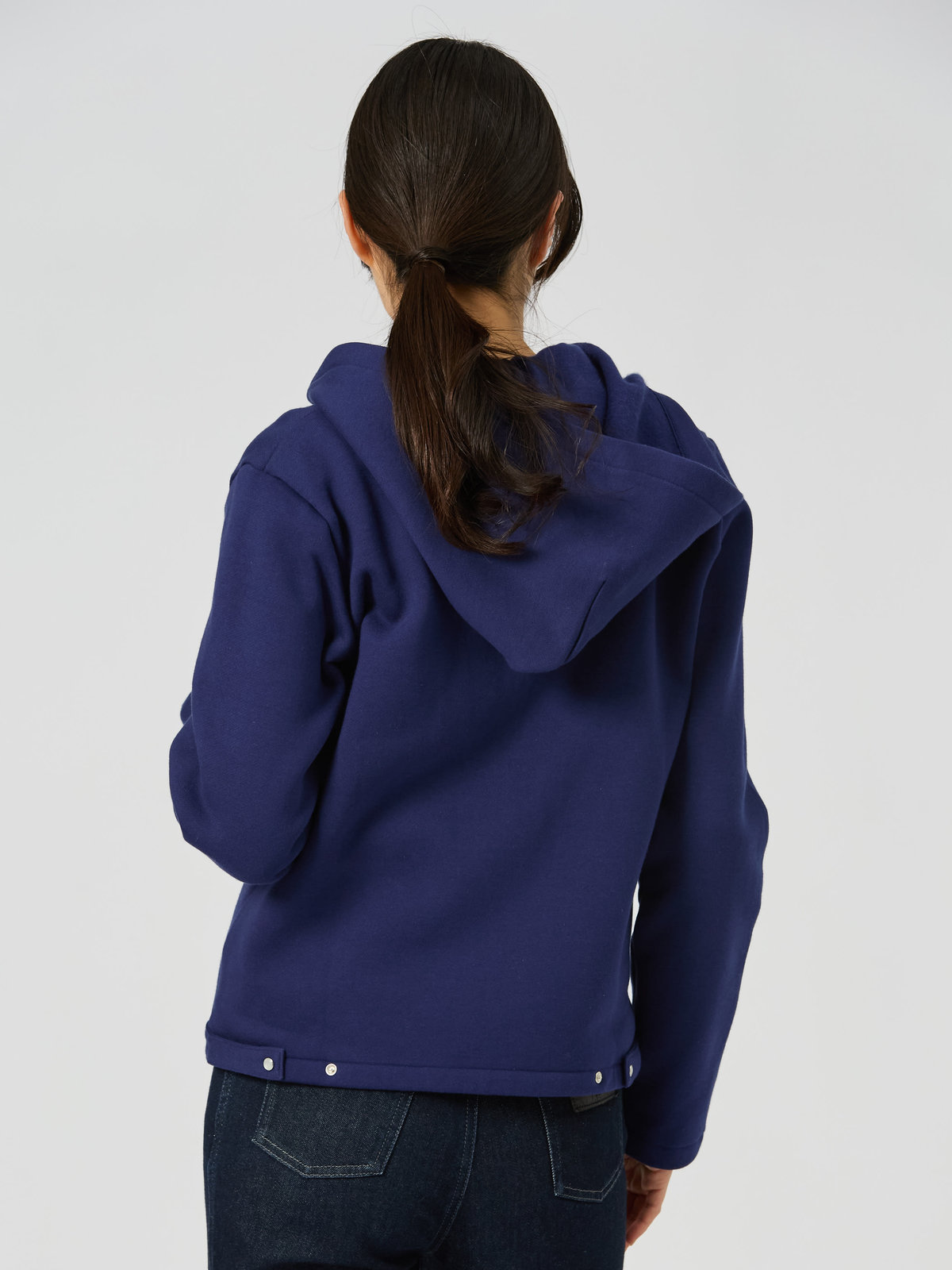 FEMME ウィメンズ コットン メルトン カーディガンプレッション ”Capuche” ネイビー