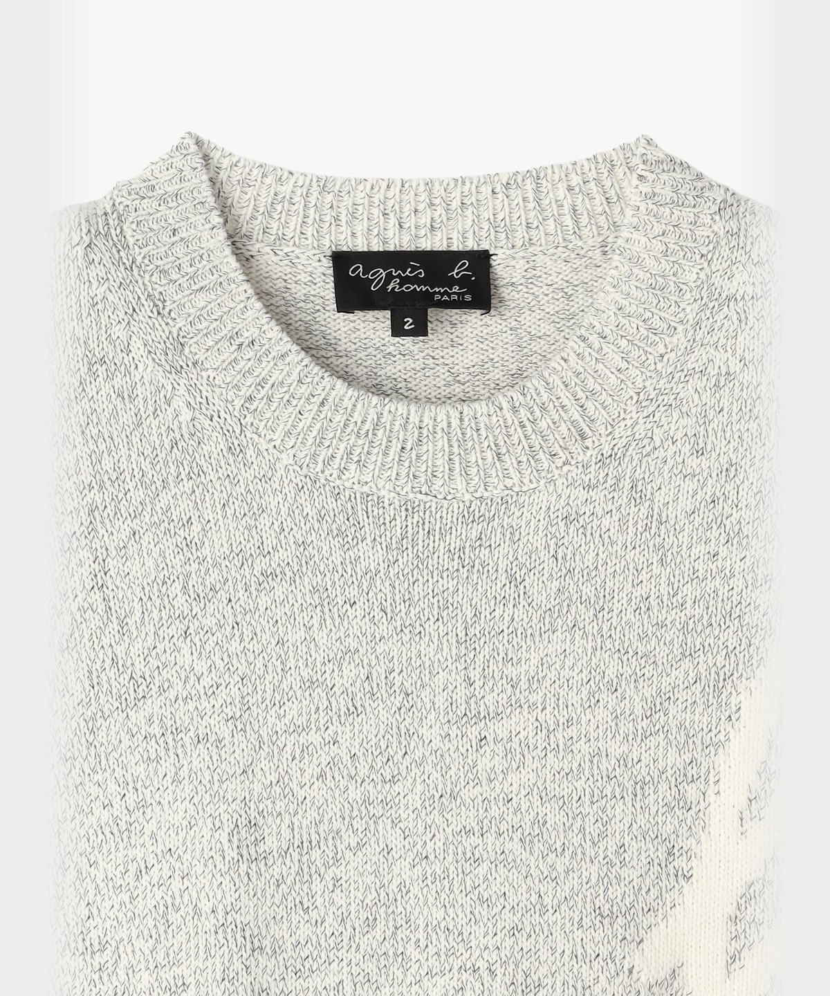 HOMME メンズ メンズ "b."ロゴ コットン 長袖 ニット プルオーバー グレー系その他