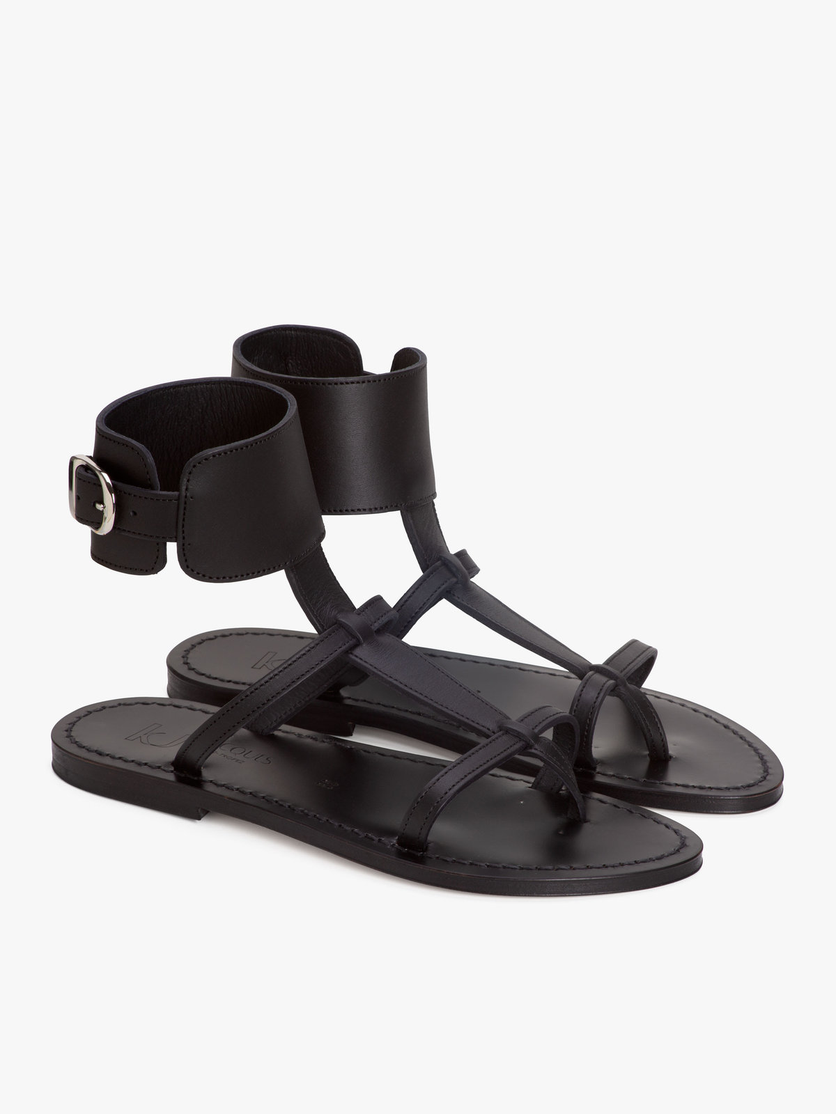 FEMME ウィメンズ 【Outlet】agnes b. × K.Jacques レザー サンダル ”Caravelle” ブラック